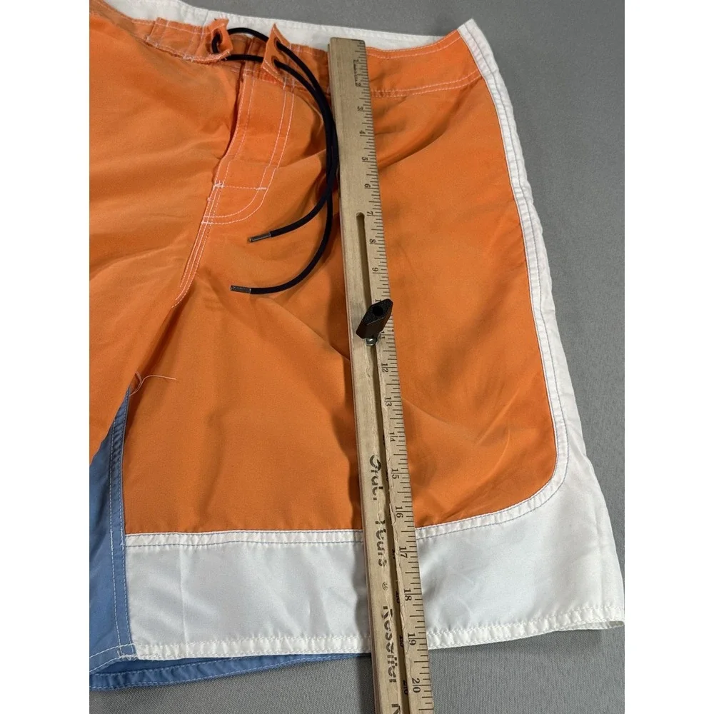 Tommy Hilfiger Colorblock Swim Trunks M Orange/White/Blue 100% Polyester